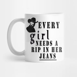 every girl needs a little rip in her jeans yellowstone Mug